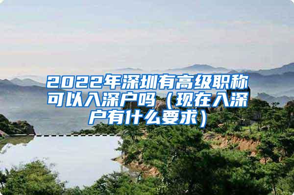 2022年深圳有高級(jí)職稱(chēng)可以入深戶(hù)嗎（現(xiàn)在入深戶(hù)有什么要求）