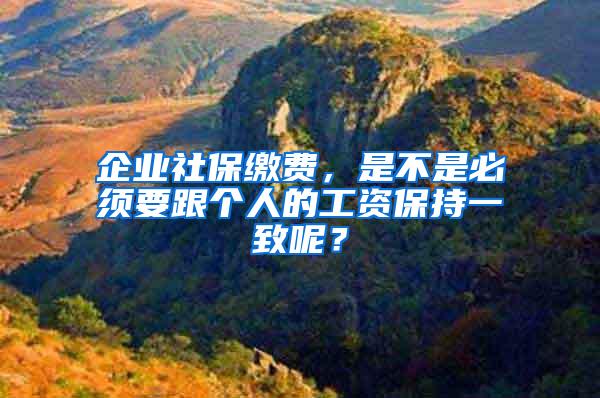 企業(yè)社保繳費，是不是必須要跟個人的工資保持一致呢？