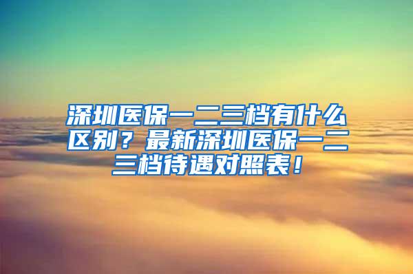 深圳醫(yī)保一二三檔有什么區(qū)別？最新深圳醫(yī)保一二三檔待遇對照表！