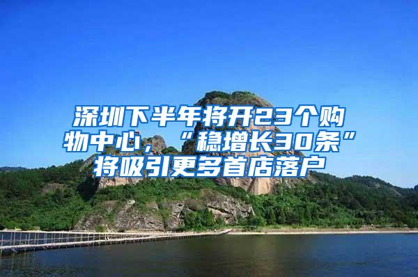 深圳下半年將開23個購物中心，“穩(wěn)增長30條”將吸引更多首店落戶