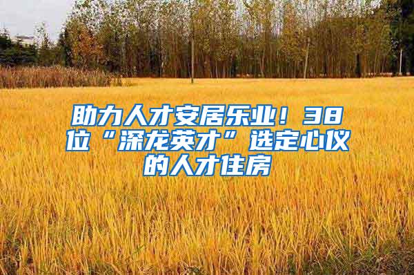 助力人才安居樂(lè)業(yè)！38位“深龍英才”選定心儀的人才住房