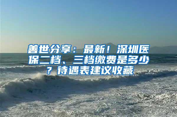 善世分享：最新！深圳醫(yī)保二檔、三檔繳費是多少？待遇表建議收藏