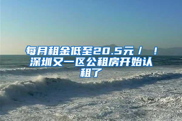 每月租金低至20.5元／㎡！深圳又一區(qū)公租房開始認(rèn)租了