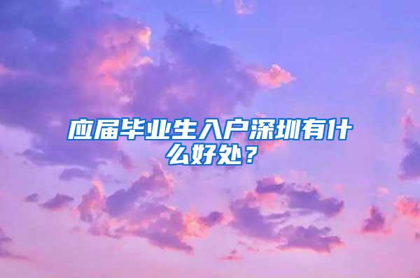 應(yīng)屆畢業(yè)生入戶深圳有什么好處？