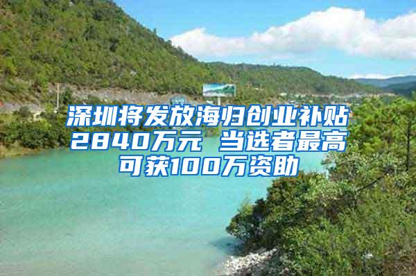 深圳將發(fā)放海歸創(chuàng)業(yè)補貼2840萬元 當選者最高可獲100萬資助