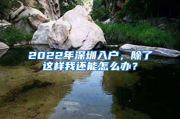 2022年深圳入戶，除了這樣我還能怎么辦？