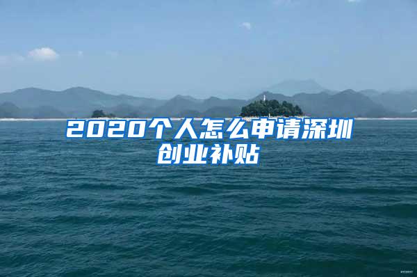 2020個(gè)人怎么申請(qǐng)深圳創(chuàng)業(yè)補(bǔ)貼