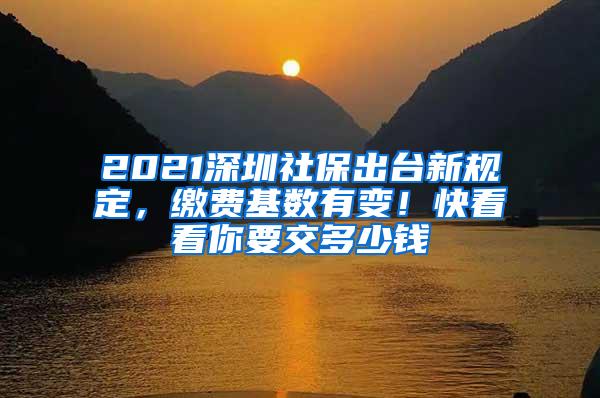 2021深圳社保出臺(tái)新規(guī)定，繳費(fèi)基數(shù)有變！快看看你要交多少錢(qián)