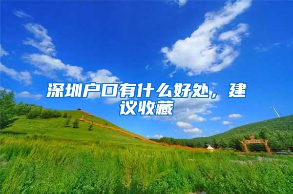 深圳戶口有什么好處，建議收藏