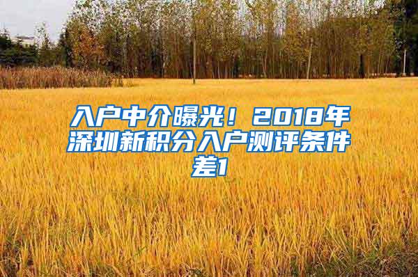 入戶中介曝光！2018年深圳新積分入戶測評條件差1