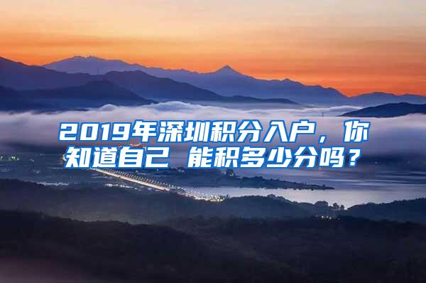 2019年深圳積分入戶，你知道自己 能積多少分嗎？