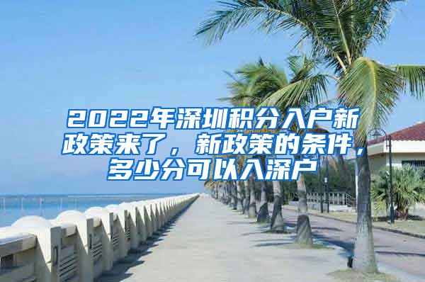 2022年深圳積分入戶新政策來了，新政策的條件，多少分可以入深戶