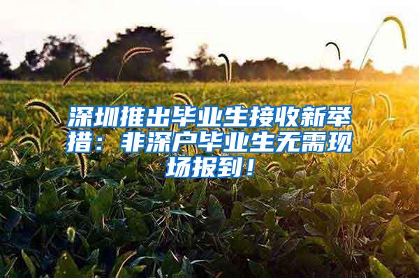 深圳推出畢業(yè)生接收新舉措：非深戶畢業(yè)生無需現(xiàn)場報到！