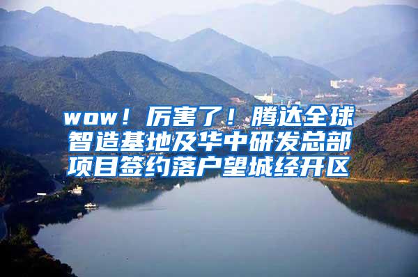 wow！厲害了！騰達全球智造基地及華中研發(fā)總部項目簽約落戶望城經(jīng)開區(qū)