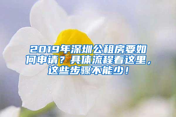 2019年深圳公租房要如何申請(qǐng)？具體流程看這里，這些步驟不能少！