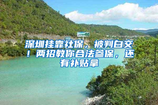 深圳掛靠社保，被判白交！兩招教你合法參保，還有補(bǔ)貼拿