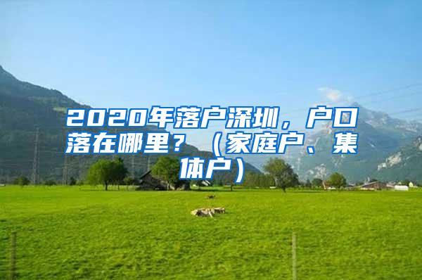 2020年落戶深圳，戶口落在哪里？（家庭戶、集體戶）