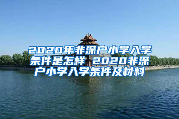 2020年非深戶小學(xué)入學(xué)條件是怎樣 2020非深戶小學(xué)入學(xué)條件及材料