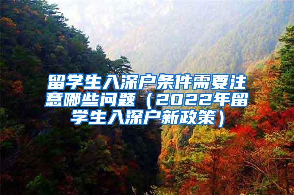 留學(xué)生入深戶條件需要注意哪些問(wèn)題（2022年留學(xué)生入深戶新政策）