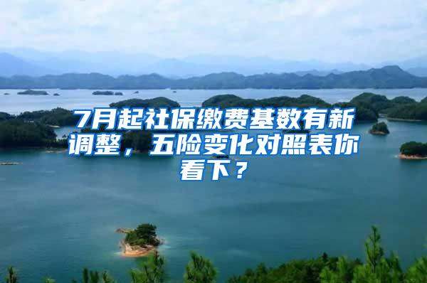 7月起社保繳費基數(shù)有新調(diào)整，五險變化對照表你看下？