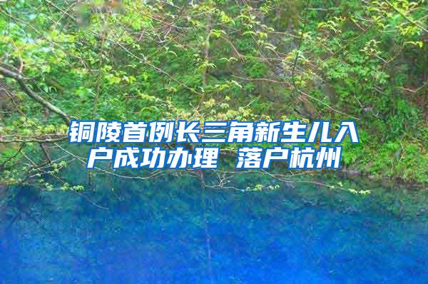 銅陵首例長三角新生兒入戶成功辦理 落戶杭州