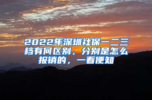 2022年深圳社保一二三檔有何區(qū)別，分別是怎么報銷的，一看便知