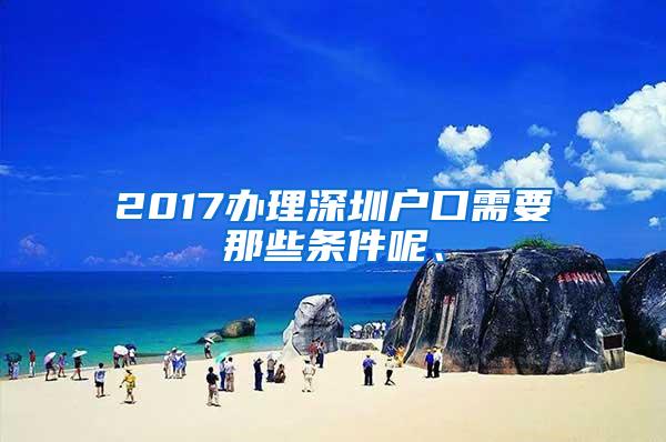 2017辦理深圳戶口需要那些條件呢、