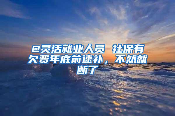 @靈活就業(yè)人員 社保有欠費年底前速補，不然就斷了