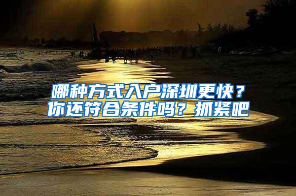 哪種方式入戶深圳更快？你還符合條件嗎？抓緊吧