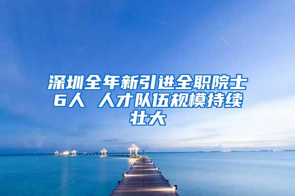 深圳全年新引進(jìn)全職院士6人 人才隊(duì)伍規(guī)模持續(xù)壯大