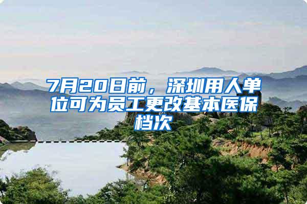 7月20日前，深圳用人單位可為員工更改基本醫(yī)保檔次