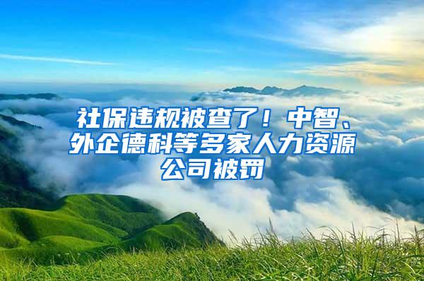 社保違規(guī)被查了！中智、外企德科等多家人力資源公司被罰