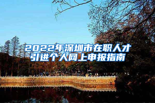 2022年深圳市在職人才引進個人網(wǎng)上申報指南