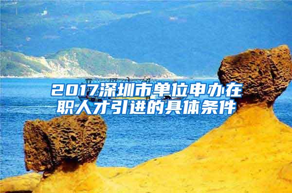 2017深圳市單位申辦在職人才引進(jìn)的具體條件