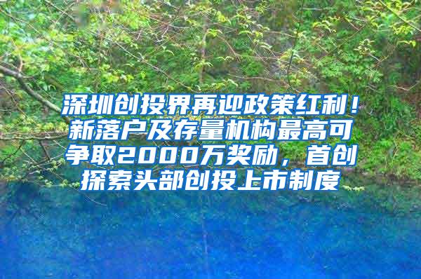 深圳創(chuàng)投界再迎政策紅利！新落戶(hù)及存量機(jī)構(gòu)最高可爭(zhēng)取2000萬(wàn)獎(jiǎng)勵(lì)，首創(chuàng)探索頭部創(chuàng)投上市制度