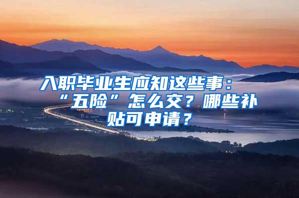 入職畢業(yè)生應知這些事：“五險”怎么交？哪些補貼可申請？