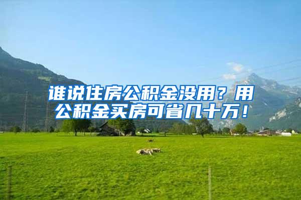 誰說住房公積金沒用？用公積金買房可省幾十萬！