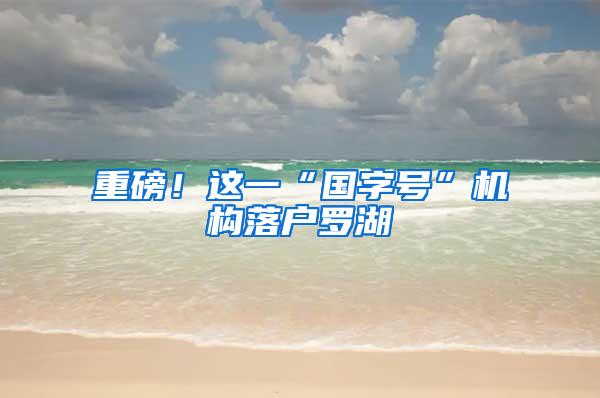 重磅！這一“國字號”機(jī)構(gòu)落戶羅湖