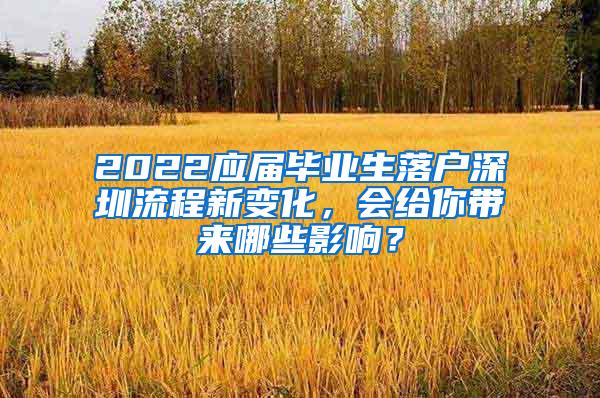 2022應屆畢業(yè)生落戶深圳流程新變化，會給你帶來哪些影響？