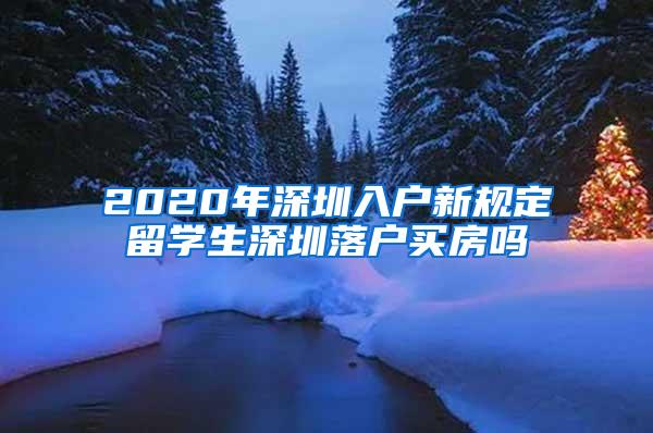 2020年深圳入戶新規(guī)定留學(xué)生深圳落戶買(mǎi)房嗎