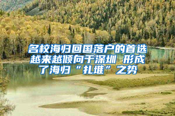 名校海歸回國落戶的首選越來越傾向于深圳 形成了海歸“扎堆”之勢(shì)