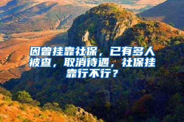 因曾掛靠社保，已有多人被查，取消待遇，社保掛靠行不行？