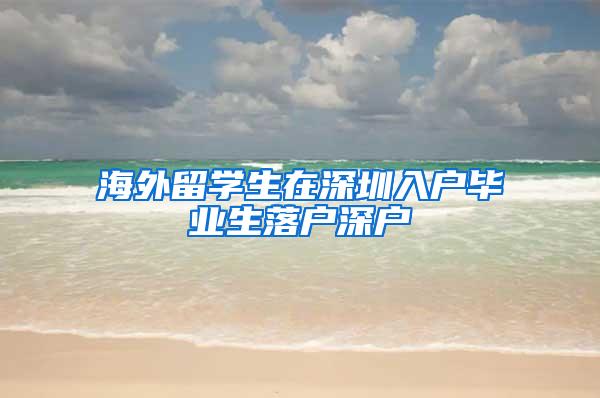 海外留學(xué)生在深圳入戶(hù)畢業(yè)生落戶(hù)深戶(hù)