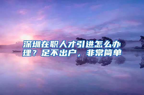 深圳在職人才引進(jìn)怎么辦理？足不出戶，非常簡單