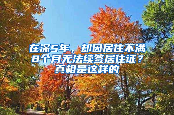 在深5年，卻因居住不滿8個月無法續(xù)簽居住證？真相是這樣的