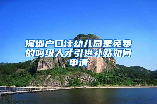 深圳戶口讀幼兒園是免費(fèi)的嗎級人才引進(jìn)補(bǔ)貼如何申請