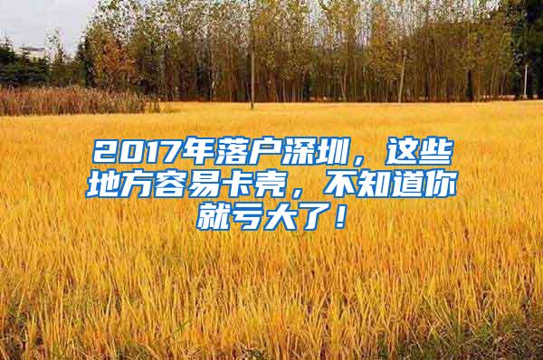 2017年落戶(hù)深圳，這些地方容易卡殼，不知道你就虧大了！