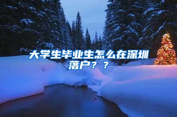 大學(xué)生畢業(yè)生怎么在深圳落戶？？