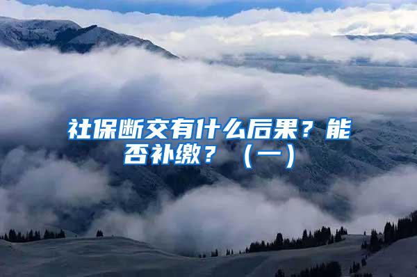 社保斷交有什么后果？能否補繳？（一）