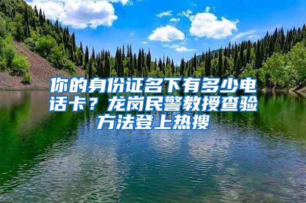 你的身份證名下有多少電話卡？龍崗民警教授查驗(yàn)方法登上熱搜